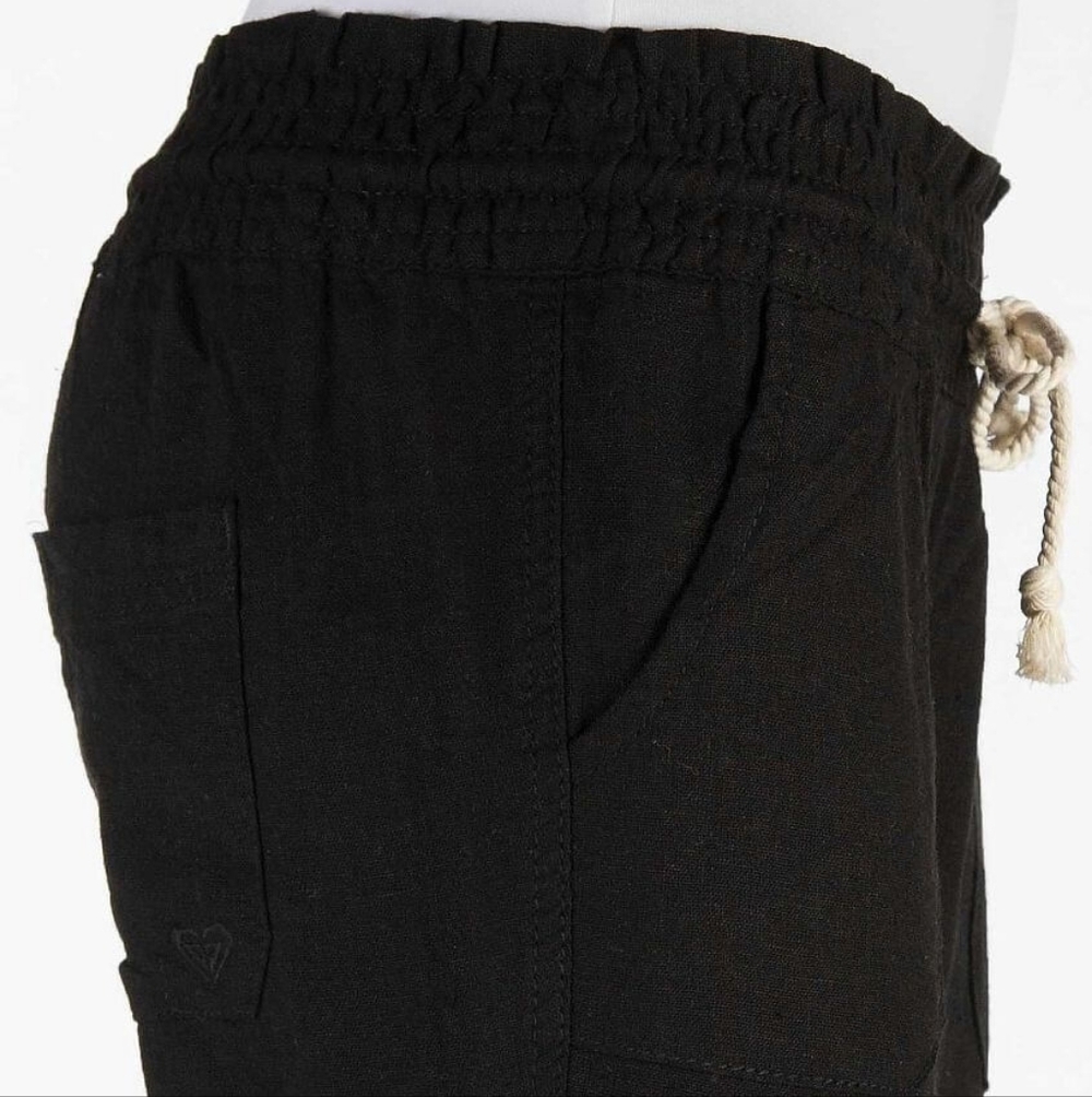 Roxy Ocean Side Linen Blend Beach Pants in Black - Picture 5 of 15